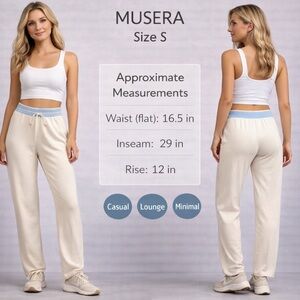 Muse Cream and Blue Women's Joggers